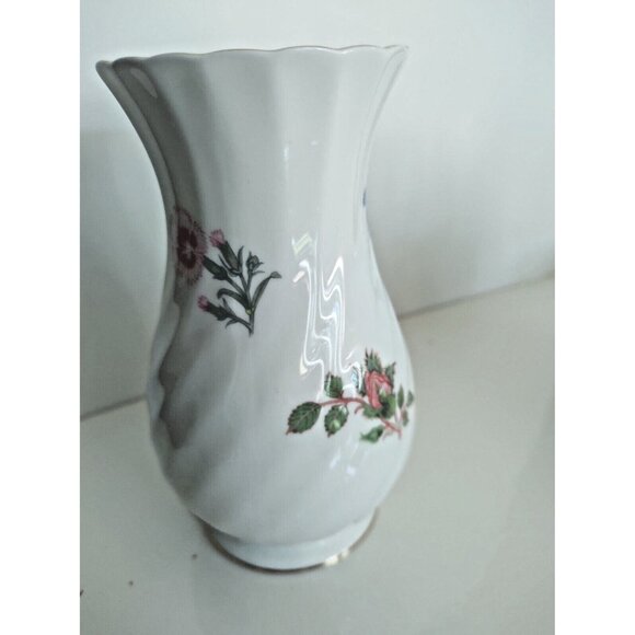 Aynsley Bone China Vase 6" - Wild Tudor Floral Pattern - Picture 4 of 10
